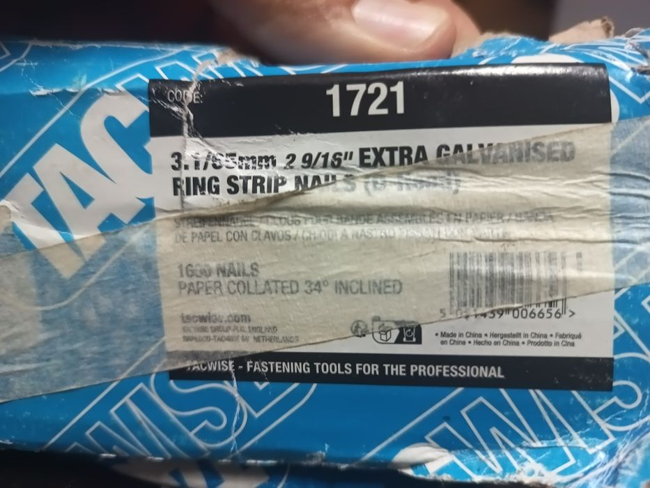 Pregos galvanizados TACWISE Inclinados 34º  cabeça D 3.1/65mm