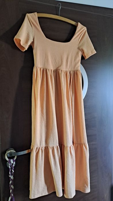 Sukienka dluga nowa delikatny pomarańcz xs/s