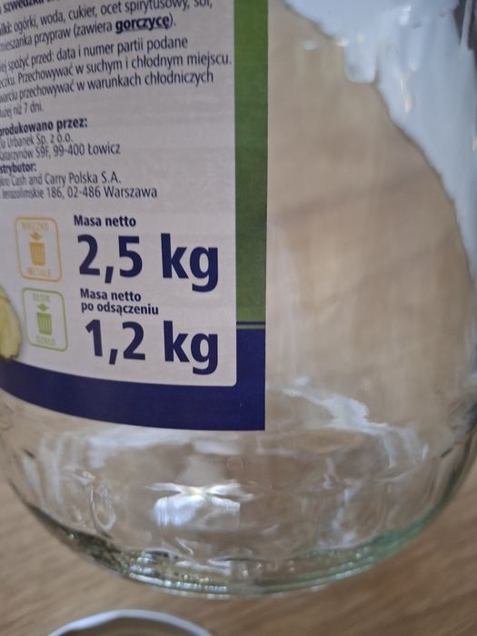 Duży słoik 2.5 litra.