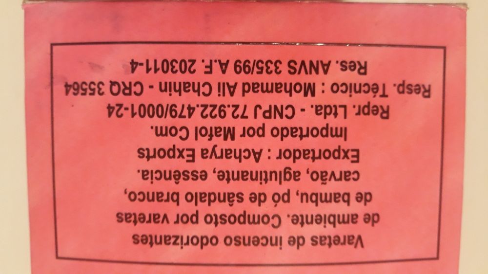 Incenso AMOR - SAC - Índia