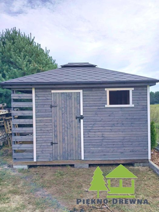 Domek  Ogrodowy Kamil 3mx3 m z drewutnią 50 cm