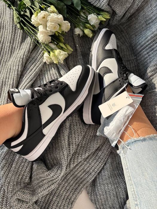 Nike Dunk новые оригинал кеды женские кроссовки найк белые с черным