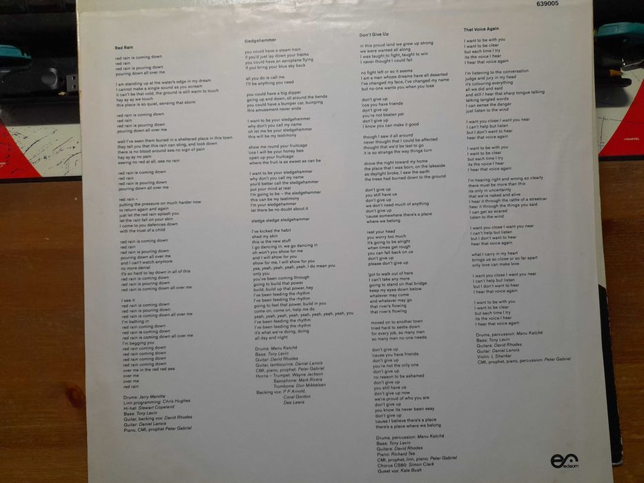 Disco Vinil LP  " SO" gravação original do Peter Gabriel de 1986. Usado em bom estado.