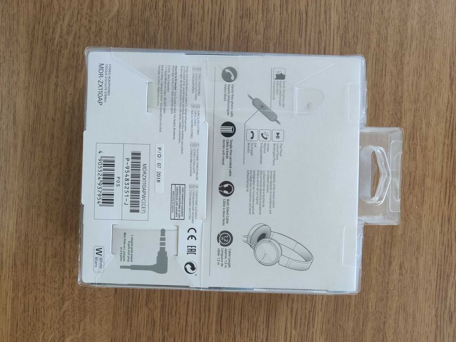 Auscultadores Headphones Sony MDR-ZX110AP NOVOS c/ almofada e micro