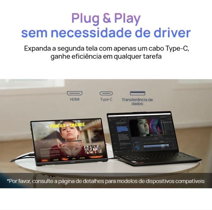 Monitor Portátil Ultrafino - 1080P FHD