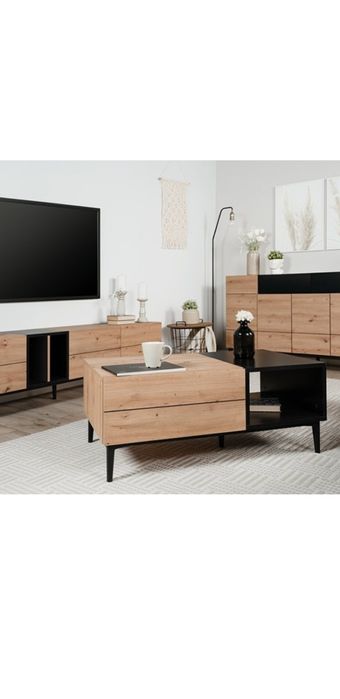 Finori Stolik Kawowy Nola 55A Dąb Artisan i Czerń Hit Produkt 2023r