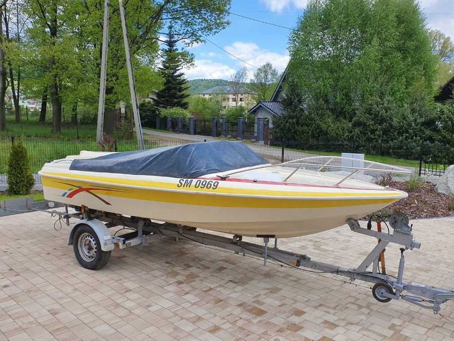 łódź motorowa Fletcher, silnik 141 kM, przyczepka