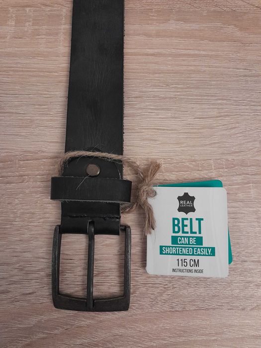 Męski solidny pasek. Skóra naturalna Buffalo 115 prostokąt (uniwersal)