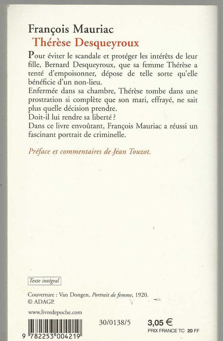 Mauriac (NOBEL) --- Thérèse Desqueyroux (em francês)