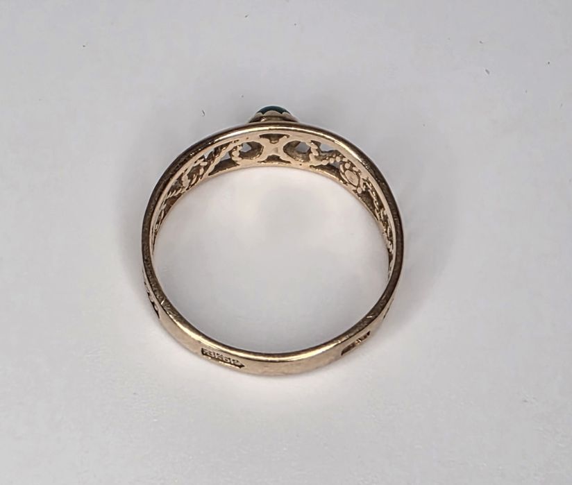 Золотое кольцо с хризопразом Ссср.