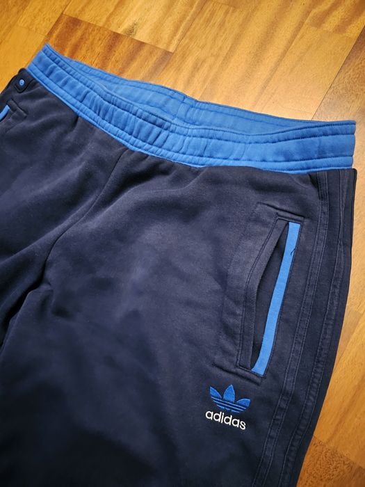 Super Spodnie dresowe Adidas rozm. XL granat, grube