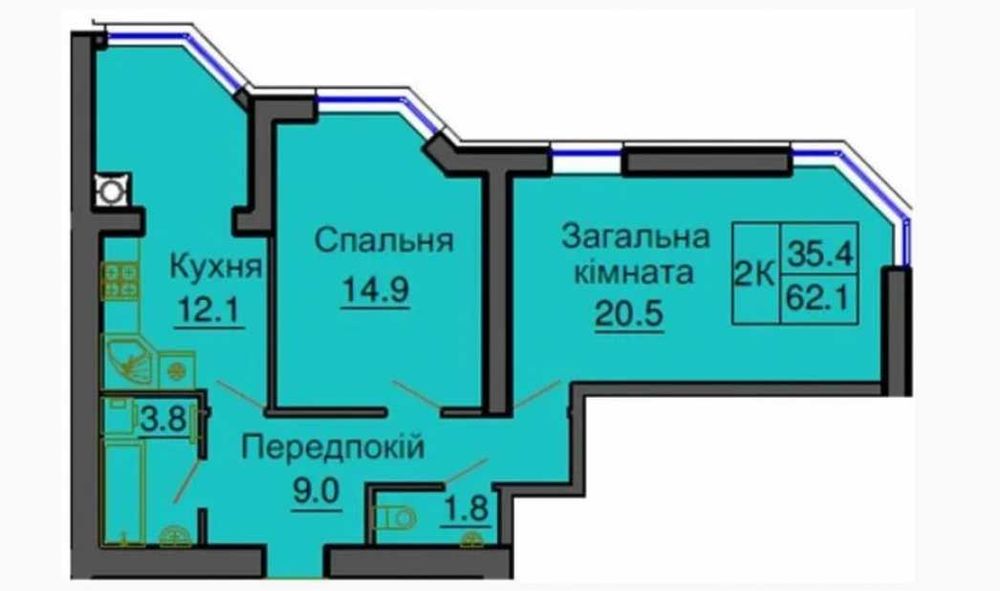 Власник. Продам квартиру 2-кімн. Новобудова. ЖК"Софія Резиденс".Зданий. - Widok 2