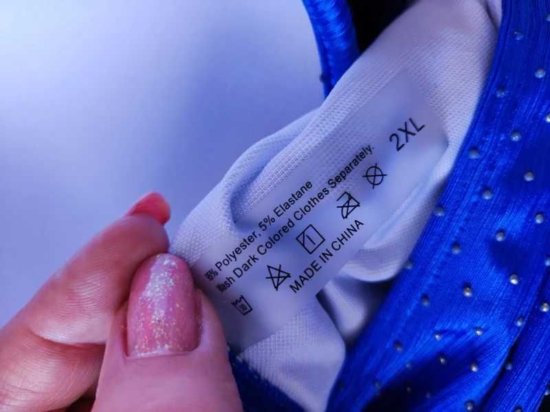 chabrowy strój kąpielowy z falbankami 2xl duży biust