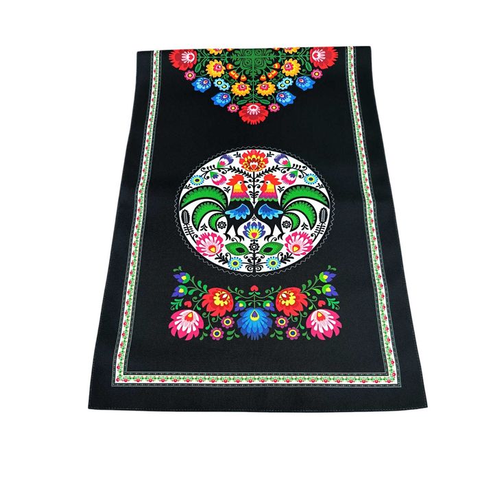 Folkowy Bieżnik na Stół 120x40 cm – Polski Produkt, Laserowy Nadruk