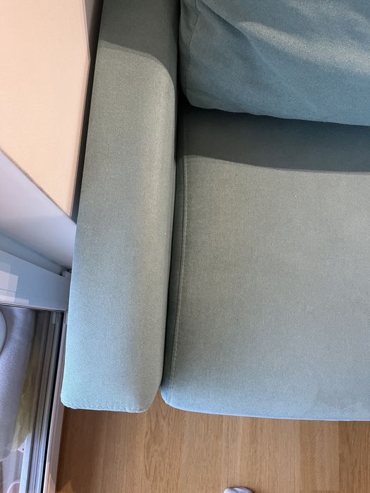 Aktualizacja! Sofa rozkładana z pojemnikiem na pościel, miętowo-morska