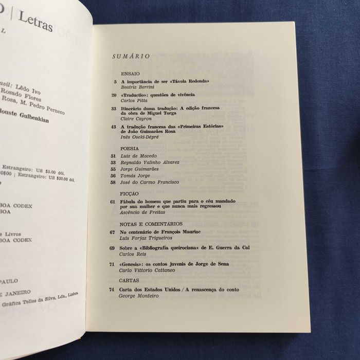 Revista Colóquio Letras 87 - Setembro 1985