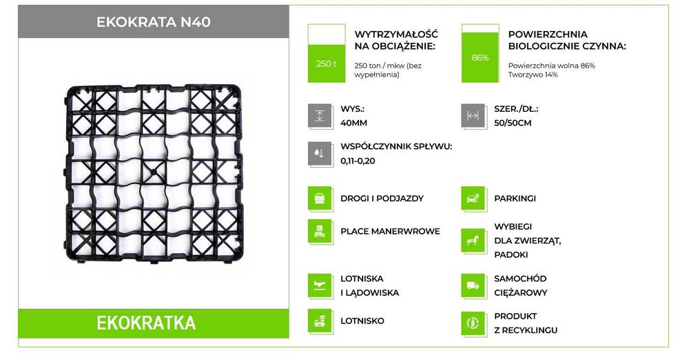 Ekokrata N40 50x50x4cm - 240szt