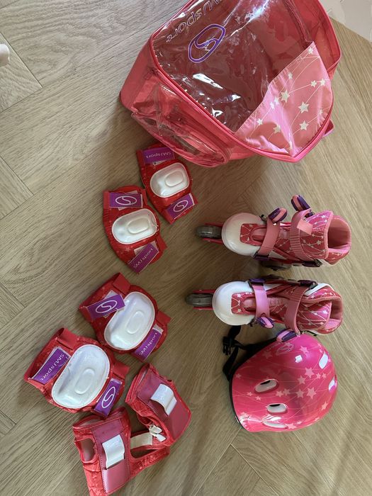 Rolki wrotki 26 - 29 regulowane kask ochraniacze torba