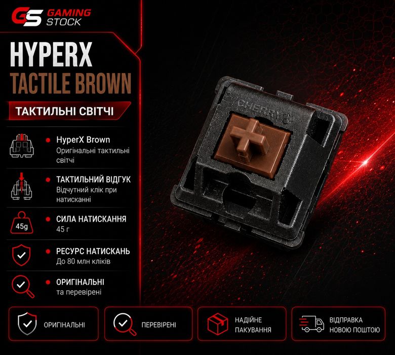 HyperX Tactile Brown, MX Brown, Світчі