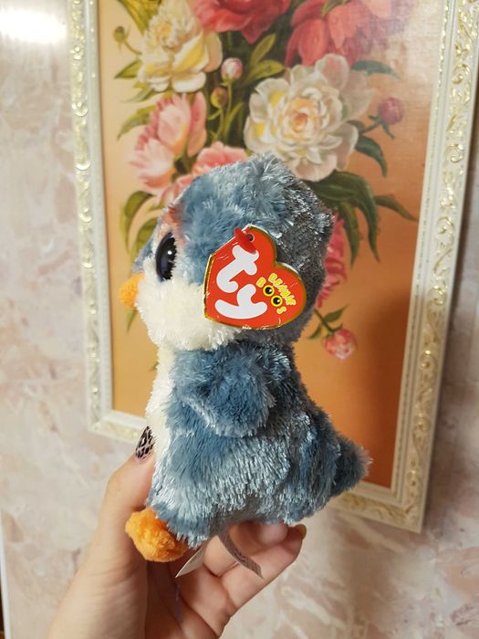 TY Beanie Boos глазастик пингвин FISHER 15 см оригинал Новинка 2024