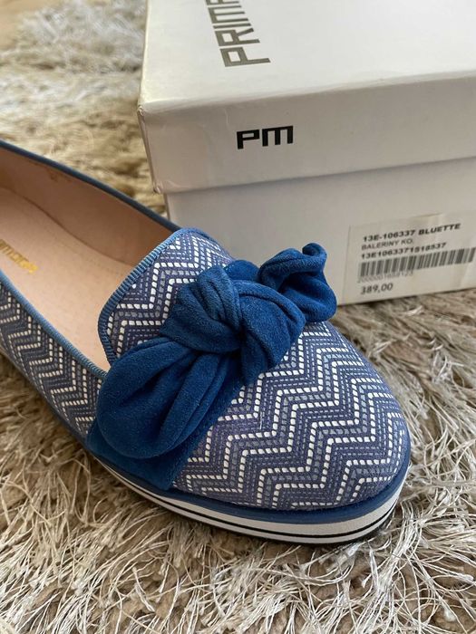 Primamoda 37 nowe niebieskie kokarda wysyłka 0zł