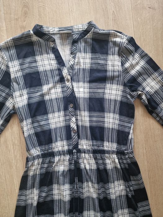 Sukienka kratka 40 Beloved biała granatowa elegancka biurowa
