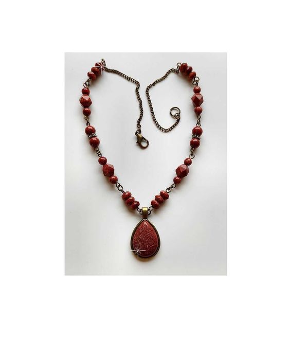 Бусы с золотым песком, чокер , золотой песок