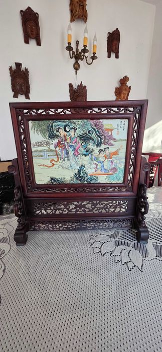 Chiński obraz porcelanowy w ramie