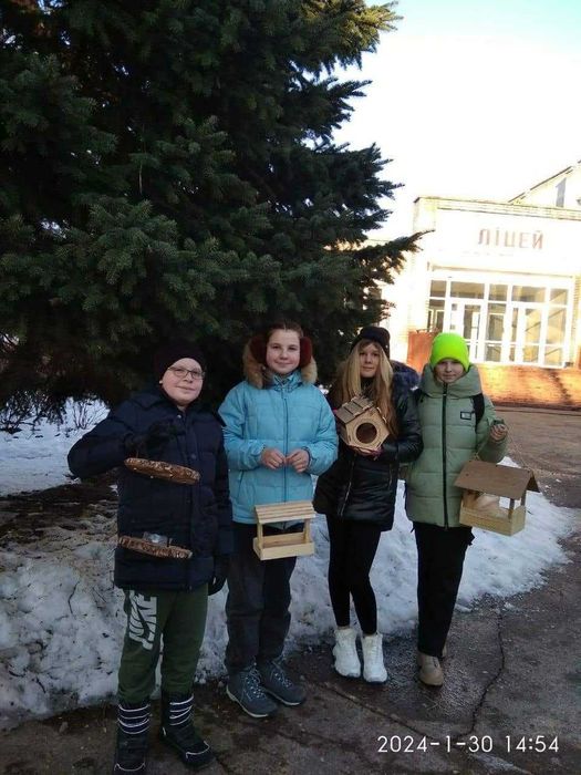 Дерев'яна невеличка годівниця для птахів