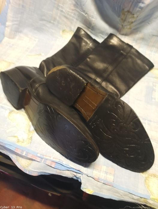 Сапоги зара мен кожанные