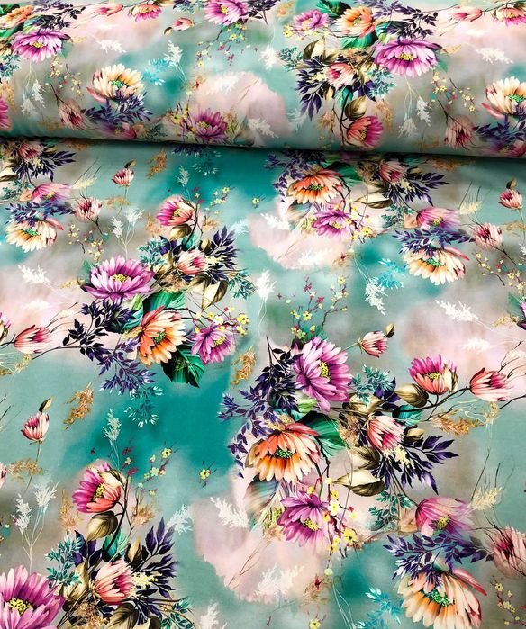 Komplet - hand made - szeroka opaska z kokardką + chusta z pomponami