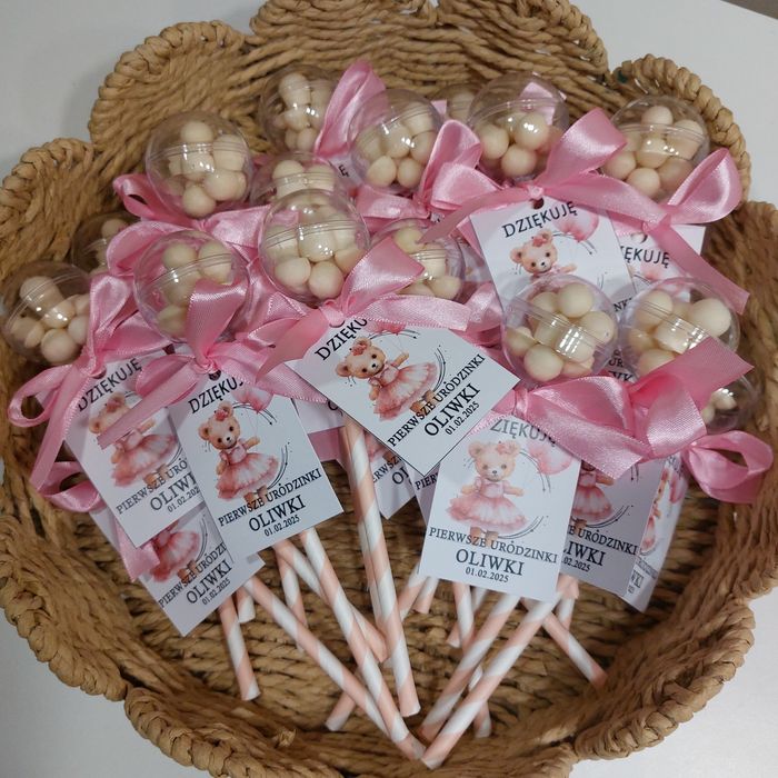 Słodkie podziekowania grzechotki roczek