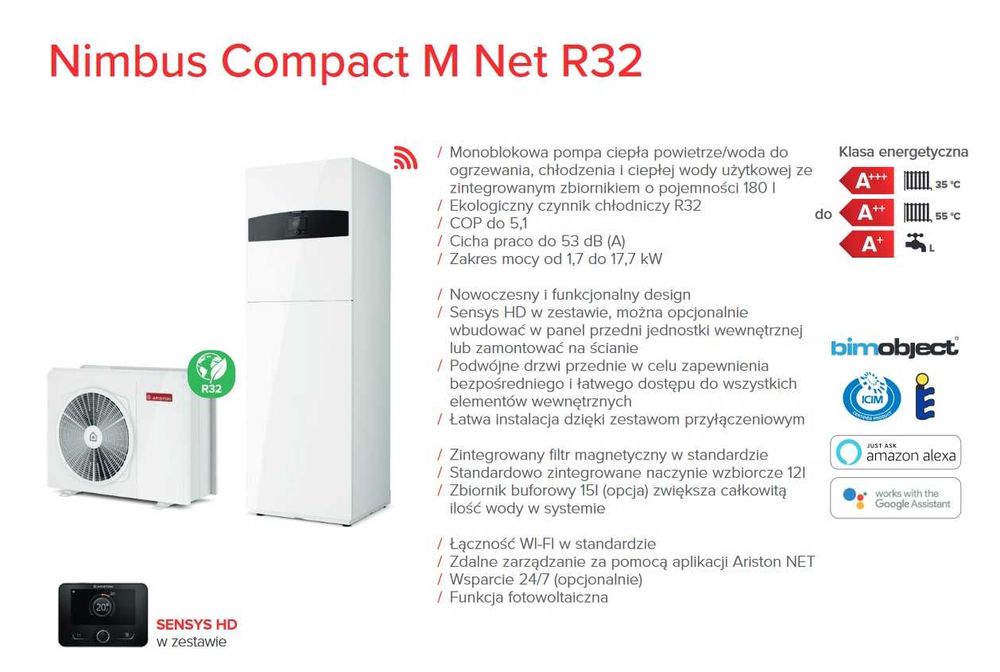 Pompa Ciepła ARISTON Nimbus Compact 50 M NET R32 - od ręki