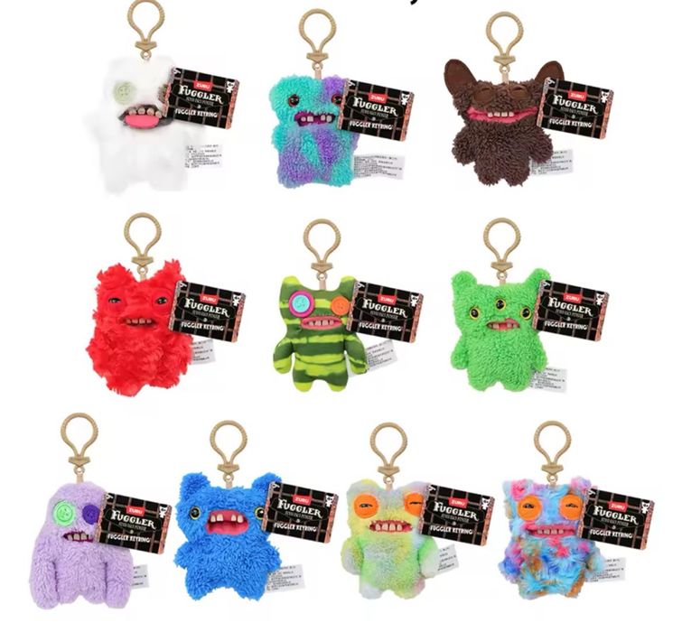 Мʼяка іграшка брелок Fuggler Фаглер Фуглер,фаглер чорний нова колекція