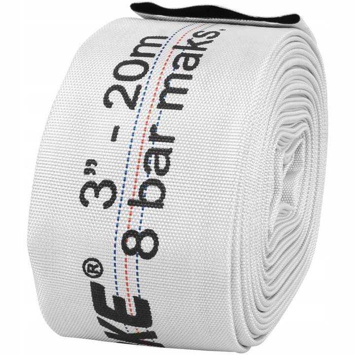 Wąż do brudnej wody szamba strażacki 3 CALE 20m BIAŁY WYTRZYMAŁY!