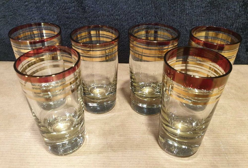 Винтажные стопки 40 грамм с позолотой