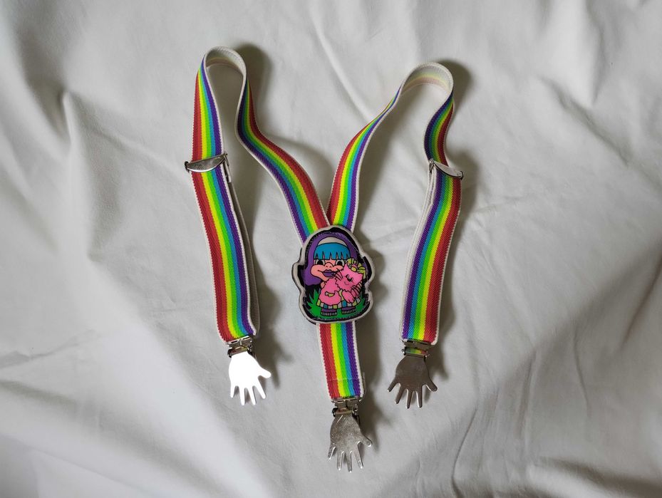 Kolorowe tęczowe szelki dziecięce