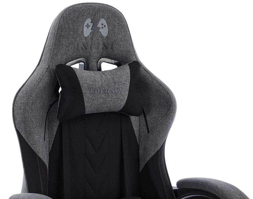 Fotel Gamingowy Infini ThrustX z podnóżkiem Dark Gray