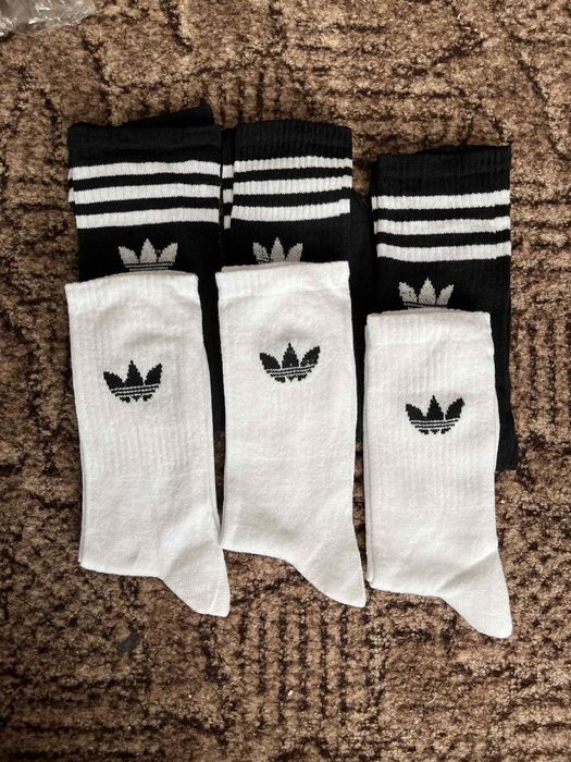 Skarpetki adidas 6 par białe i czarne nowe skarpety