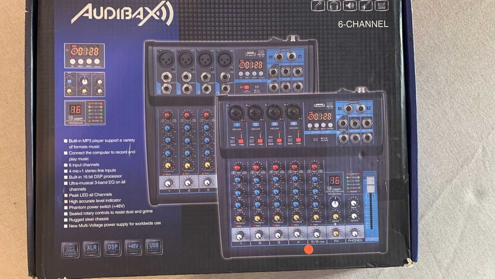 MG06-USB - Mixer de 6 canais - Bluetooth - MP3 - USB - Rec - efeitos