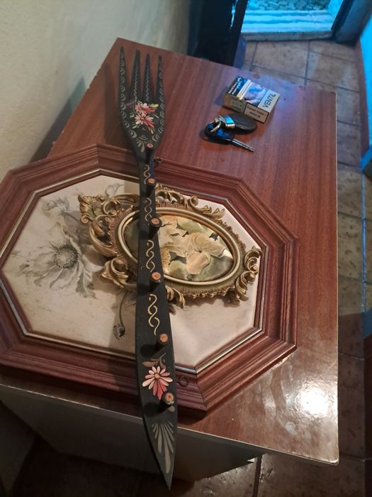 Colher madeira pintada a mao