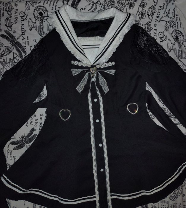 черно-белый сетап jirai kei lolita kawaii джирай кей