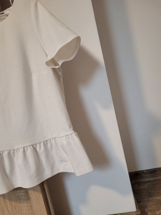 La redoute biała bluzka z falbanką roz XL/XXL