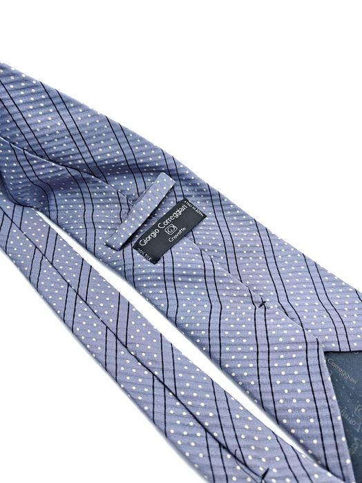 Fioletowy jedwabny krawat w groszki paski mal41