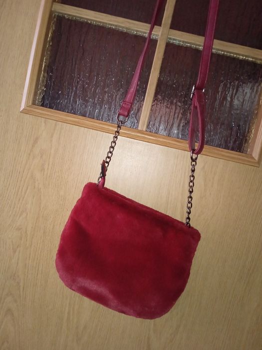 Torebka Teddi Futrzana Futrzak Bordowa