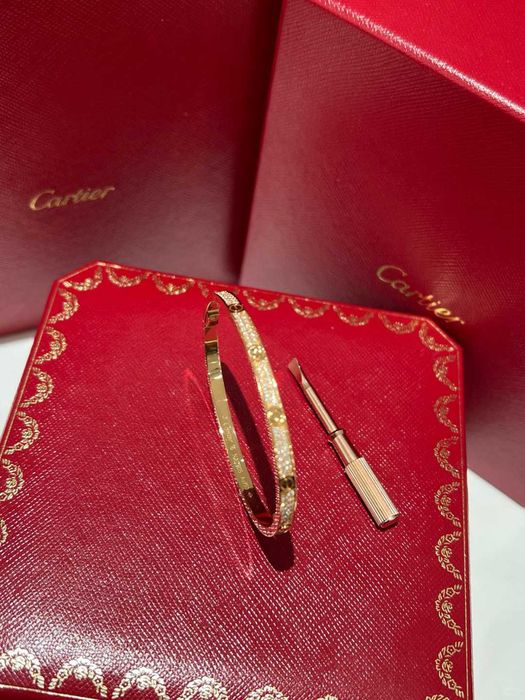 CARTIER LOVE Bransoletka złota z gipsówki
