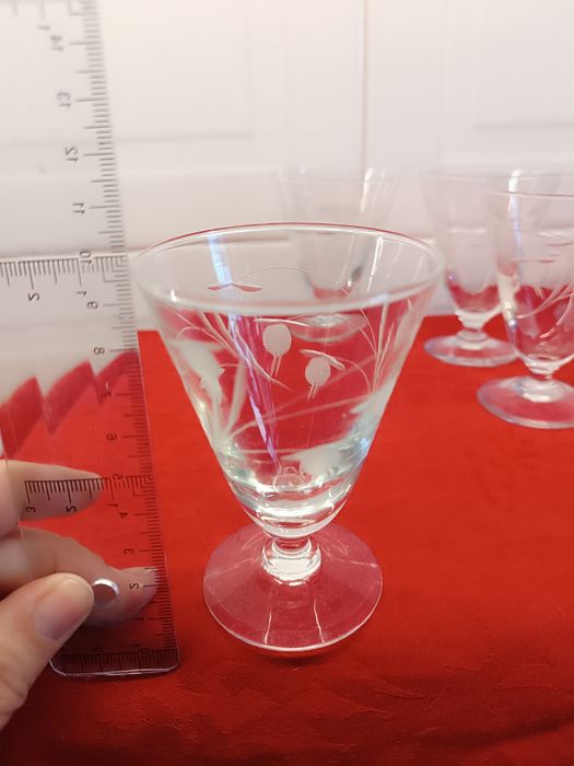 Conjunto 6 Copos Cristal Antigo. 10 cm