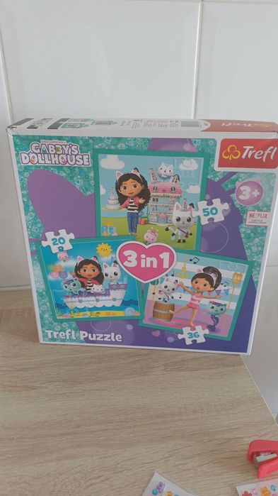 Puzzle 3 em 1 A Casa Mágica da Gabby (Gabby's Dollhouse - Trefl)