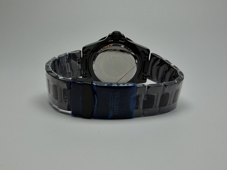 Invicta 69727, чоловічий чорний годинник, годинник зі сталевим ремінцем, інвікта
