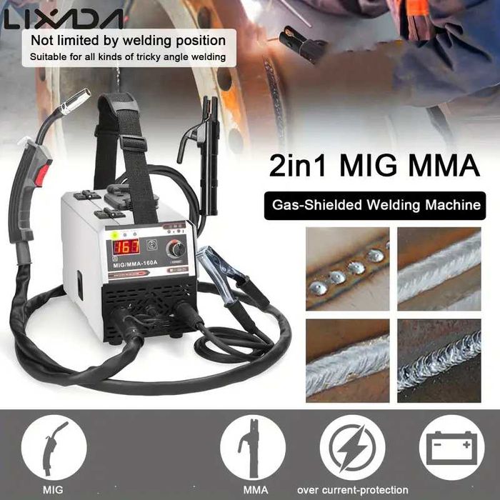 F1309 Máquina soldar 160A MIG 2 Em 1,Soldador MIG  Display Digital LED
